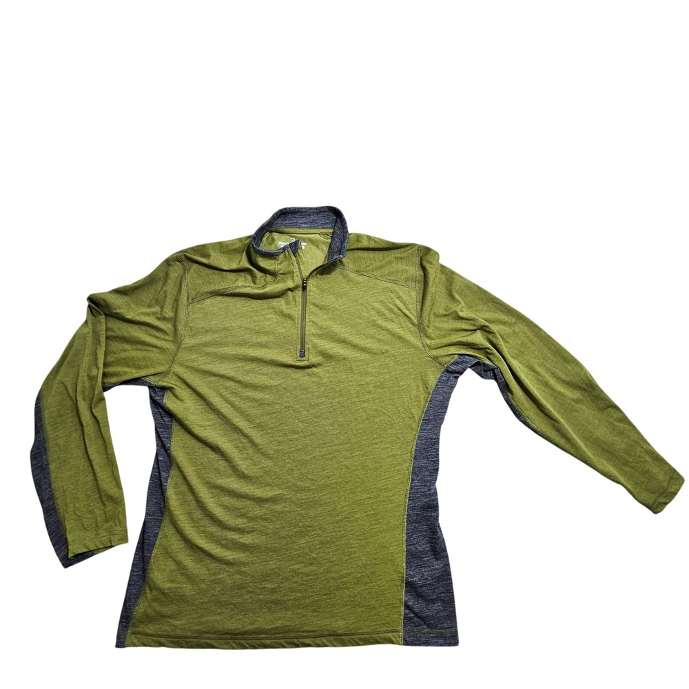 Royal Robbins Pullover L Green Merino Wool Blend Quarter Zip 42103